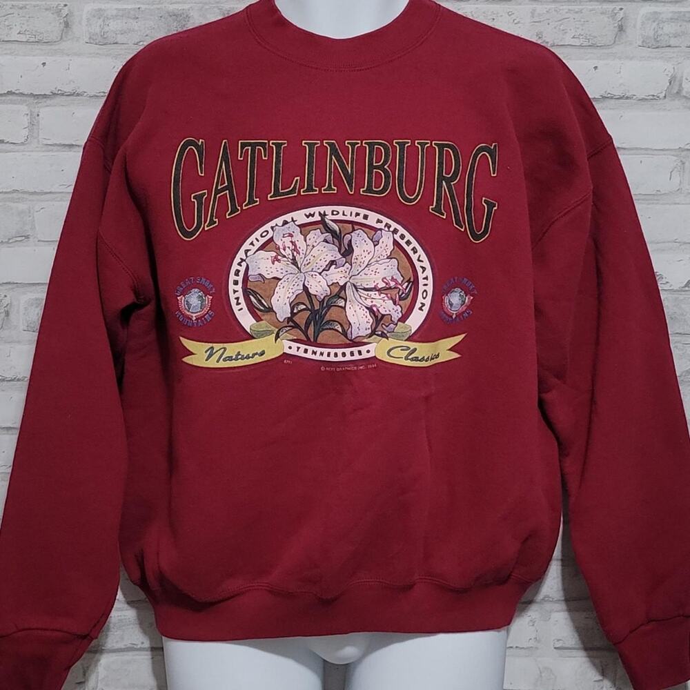 Vtg Fruit of the Loom National Wildlife Preservation Gatlinburg TN Sweater 90s